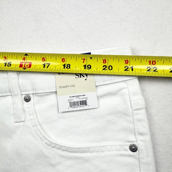 NWT Terra & Sky Womens Straight High Rise Stretch White Denim Jeans Plus Sz 20WP - Picture 6 of 9
